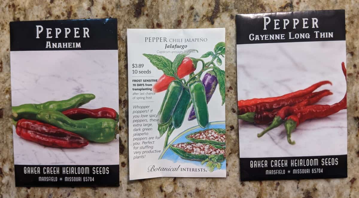 pepper seeds packets